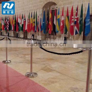 Stainless Steel U-Shape Base Stanchions and Ropes Stackable Barrier photo-2