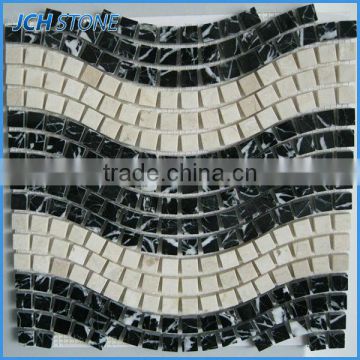 Fashion water ripple nature marble shaped mosaic tiles