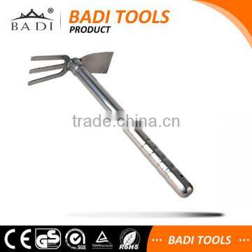 high grade Stainless Steel double use small garden hoe and rake