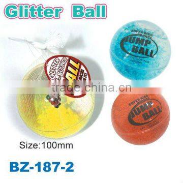 TPU Christmas Glitter Bouncing Ball With Snowman