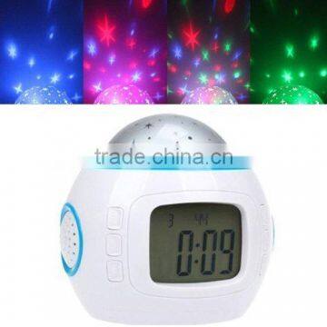 2016 New Children Room Sky Star Night Light Projector Alarm Clock With Sleeping Music and Thermometer photo-4