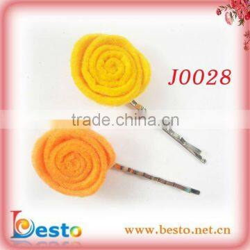 J0028 Kid pretty cute yellow felt baby hair bands flowers