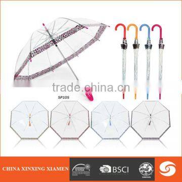 rainproof Cheap Clear transparent straight umbrella promotionalb PVC plastic parasol