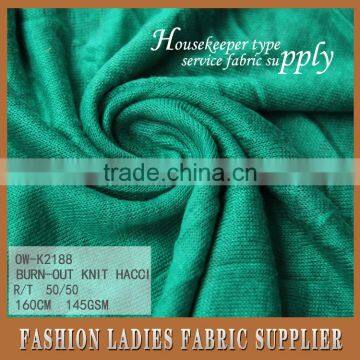 160cm 145gsm T/R 50/50 Knit Burn Out Fabric Hacci