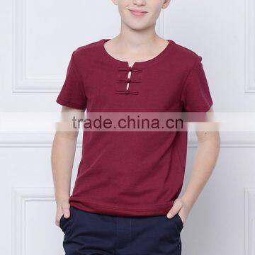 British Academy Style 2017 New Light Chinese Style School Boys and Girls Red Short Sleeved T-shirt Custom photo-2