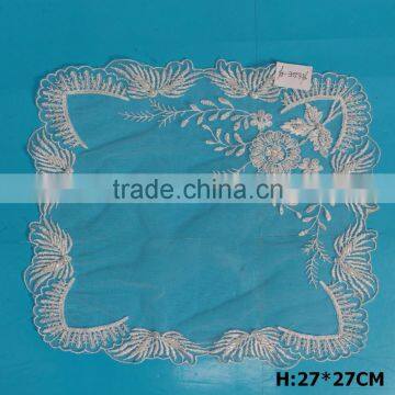 New hand beaded embroidery lace designs table cloth for bridal wedding