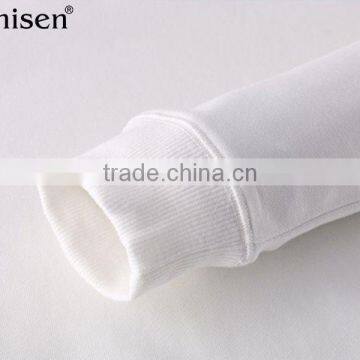 Oem Service Plain Custom Long Sleeves Cvc Fleece Crewneck Women's Sweatshirts photo-3