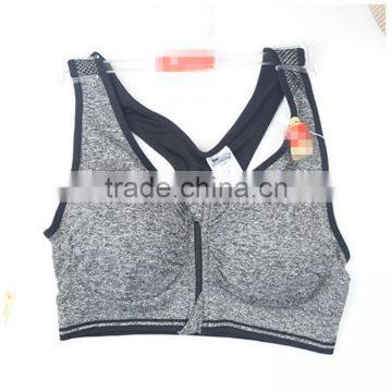 Hot sex women sport bra seamless yoga wear running wear with zipper