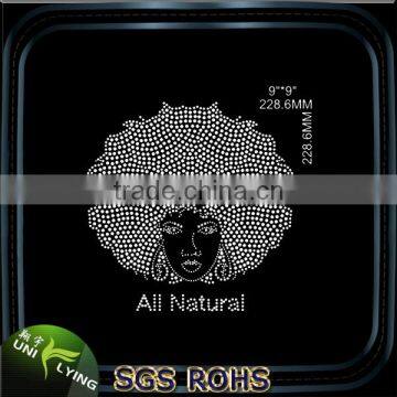 Afro Girl Rhinestone Transfer Wholesale,Iron on T- Shirt Sticker photo-2