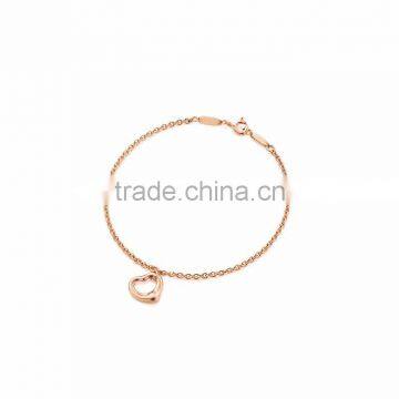 Gold Plated Fancy Dangling Heart Bracelet