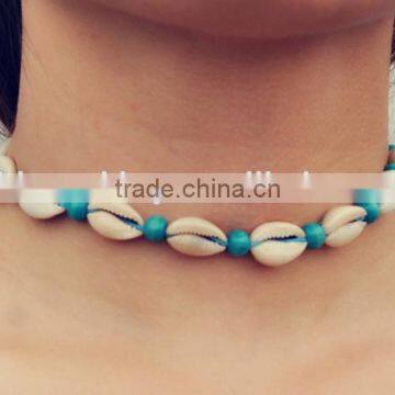 fashion tooth charm wooden beads necklace diy wooden beads tooth charms choker necklace for valentine's gifts