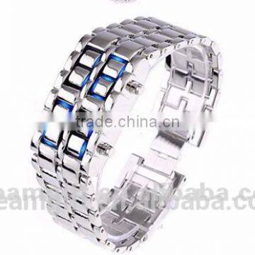 A Level 2016 Hot Lava Style Led Iron Watches Brand Watch Samurai LED Watch Red &blue Light Women&men Style photo-3