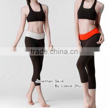 Women sports pants made of stretch nylon spandex fabric, ladies nylon spandex yoga pants