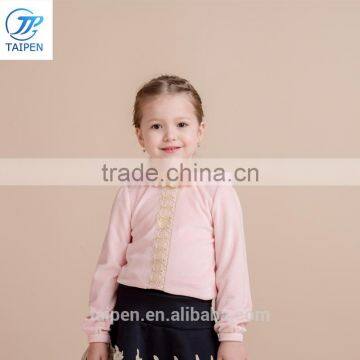 High Neck Girls Velvet t Shirt With Lace Children Clothing Pullover Long Sleeve t Shirt