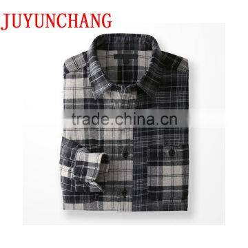 Hot sale cheap flannel shirts with yellow&blue