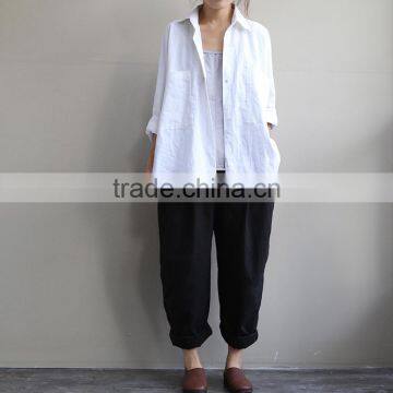 Z&M Linen Fabric Blouse Women Plus Size t Shirt Custom t Shirt for Women photo-5