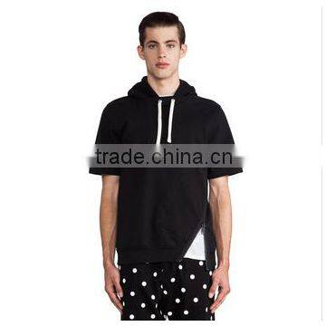 wholesale blank pullover half sleeve hoodies