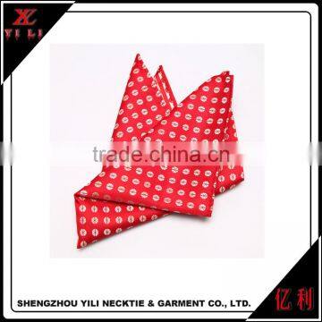 Cheapest Red Color 100%polyester Woven Custom Pocket Square