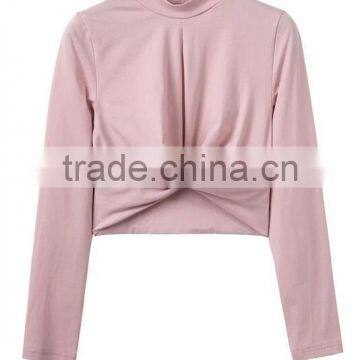 Runwaylover EY2229B Ladies White Long Sleeve Blank Crop Tops Wholesale Cheap photo-4