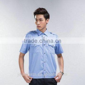 Juqian 2016 Cheap Short Sleeve Blue Cotton/polyester Security Shirt Uniform,Customize Security Guard Uniform Shirts photo-3
