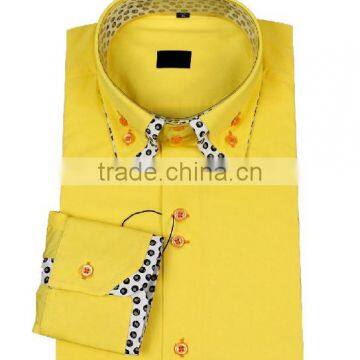 New 100% Cotton Men's Contrast Collar Double Collar Contrast Cuffs Long Sleeve Dress Shirt photo-3