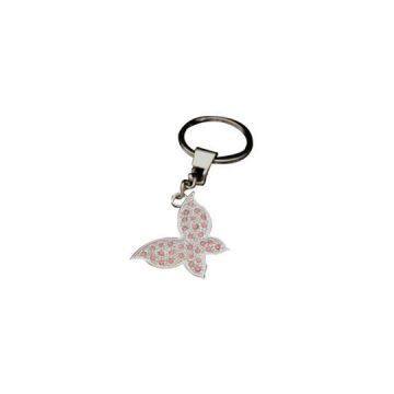 Rhinestones Key Ring Metal Butterfly Keychain