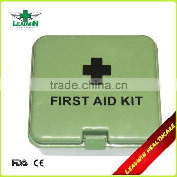 Mini square green portable mini first aid kit for car,travel,hotel