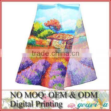 No MOQ Custom Satin Digital Printing Silk Scarf