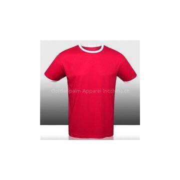 100% Polyester Men Red Dry Fit Short Sleeve T-shirt