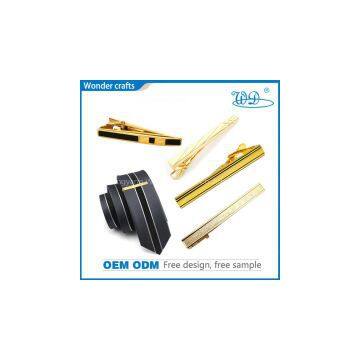 Europe luxury tie pin gold plating engraved brushed tie bar wedding tie clip for engagement