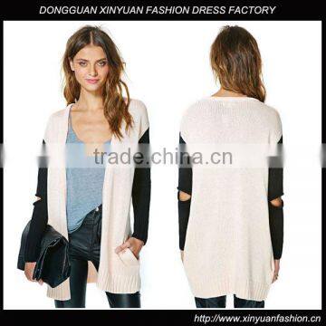 Womens Sweater Plain Knit Cardigan without buttons
