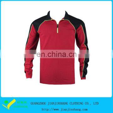 Pipped Raglan Sleeve Quarter Zipped Red Black Contrast Pullover Jackets