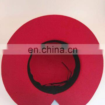 Winter Girls Fashion Hats Imitation Wool Red Formal Hat With Bowknot photo-5