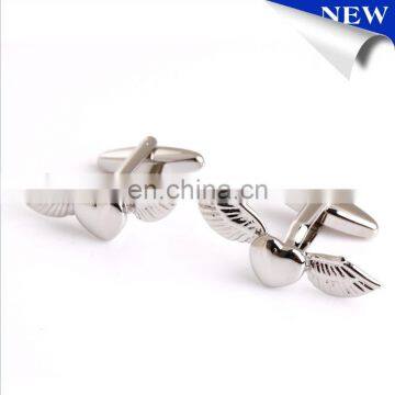 Sliver Plated Heart Wing For Men's Cufflinks Wedding cufflink