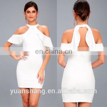 2017 sexy women white off the shoulder bodycon dress