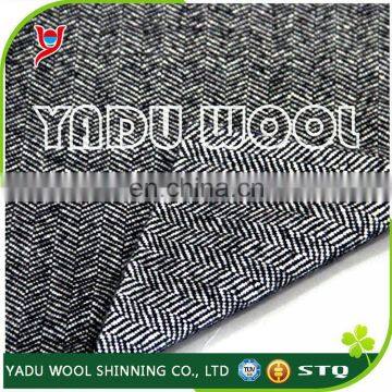 2017 Classic Design High Quality Grey and Black Herringbone 100 Wool Winter Overcoating Woven Fabric