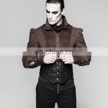 Men's Underbust Black Leather Buttoned Corsage Belt Punk Rave S-211 photo-2