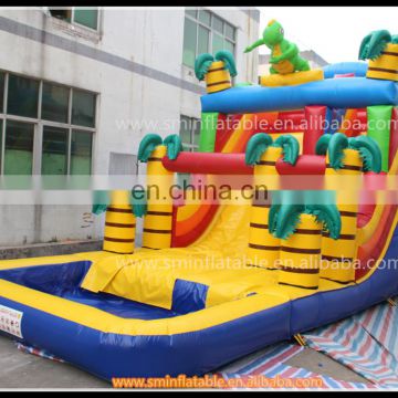 Attractive giant inflatable water slide,jungle water slides,inflatable water park with pool for sale