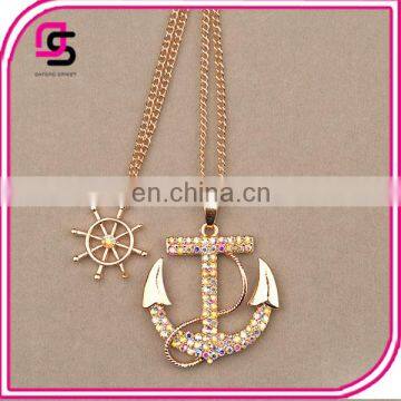 Fashion Design Boat Anchor Navy Necklace Double Sweater Chain