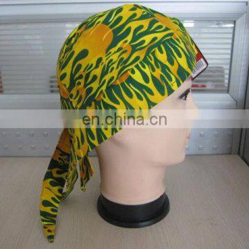 Customized assorted color printing cotton pirate hat custom logo wholesale promotional doorag cotton skull pirate bandana