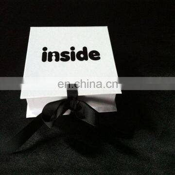 Hot sale good quality best sale white black embossed gift box paper box