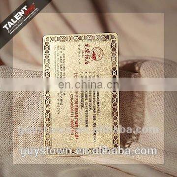 Custom Luxury Business VIP Metal Golden Card for Restaurant Promotion photo-2