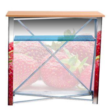 Rortable Aluminum Pop Up Booth Folding Wooden Steel Board Promotion Counter Table Design For Advertising Display photo-2