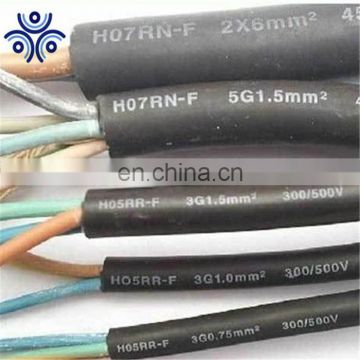 Hot products heavy duty flexible cable green and yellow core wire 2 core 3 core H07RN-F