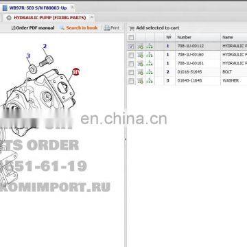 Genuine WB97R-5 WB93R-5 WB156-5 Hydraulic Pump 708-1U-00112 708-1U-00160 Pump Assembly photo-4