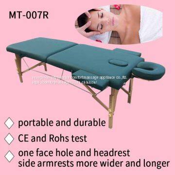 portable massage table with adjustable headrest