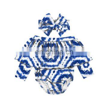 Off The Shoulder Tie Dye Romper Toddler Outfit Girl photo-2