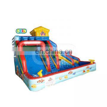 splashing water pool slide inflatable bouncy jumping castle with water pool slide