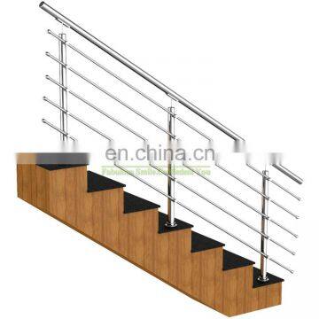 Custom Design Indoor Outdoor Terrace 304 Pipe Balustrade Stainless Steel Balcony Tube Railing photo-3