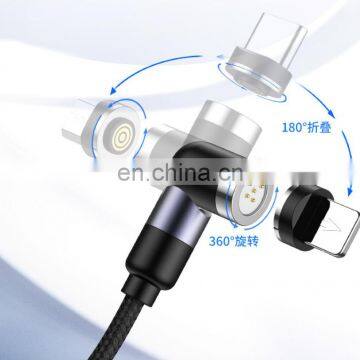 540 degree rotating magnetic data line 3 in 1 magnetic charging cable